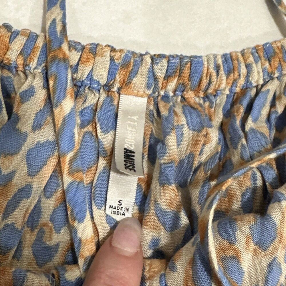 Amuse Society Blissed Out Cami Size Small Multi Color Leopard Print Tie Back EUC - Picture 7 of 9